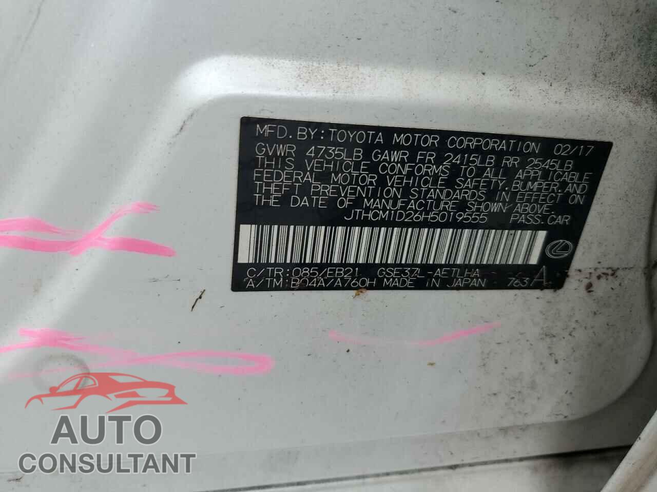 LEXUS IS 2017 - JTHCM1D26H5019555