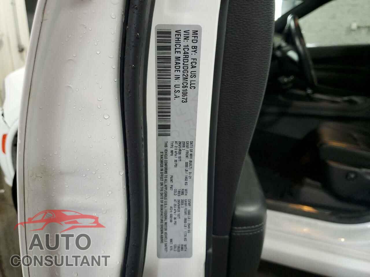 DODGE DURANGO 2021 - 1C4RDJDG2MC610673