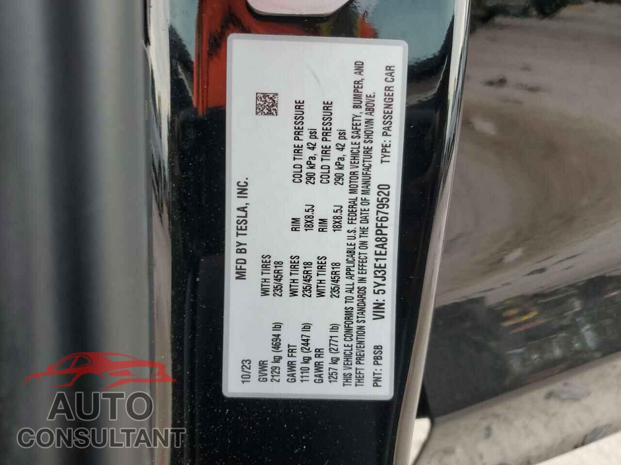 TESLA MODEL 3 2023 - 5YJ3E1EA8PF679520
