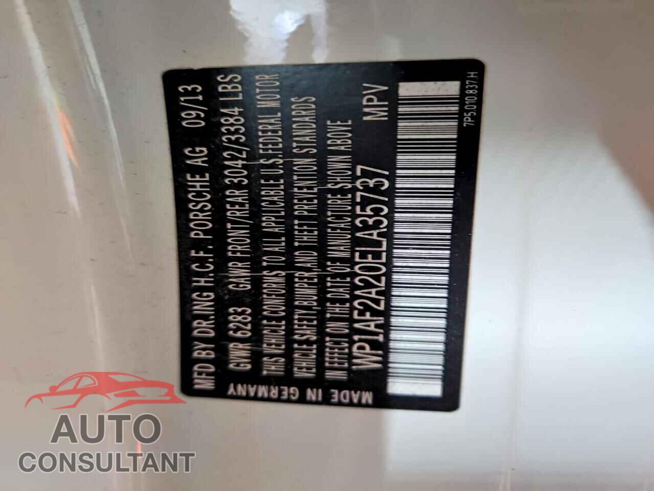 PORSCHE CAYENNE 2014 - WP1AF2A20ELA35737