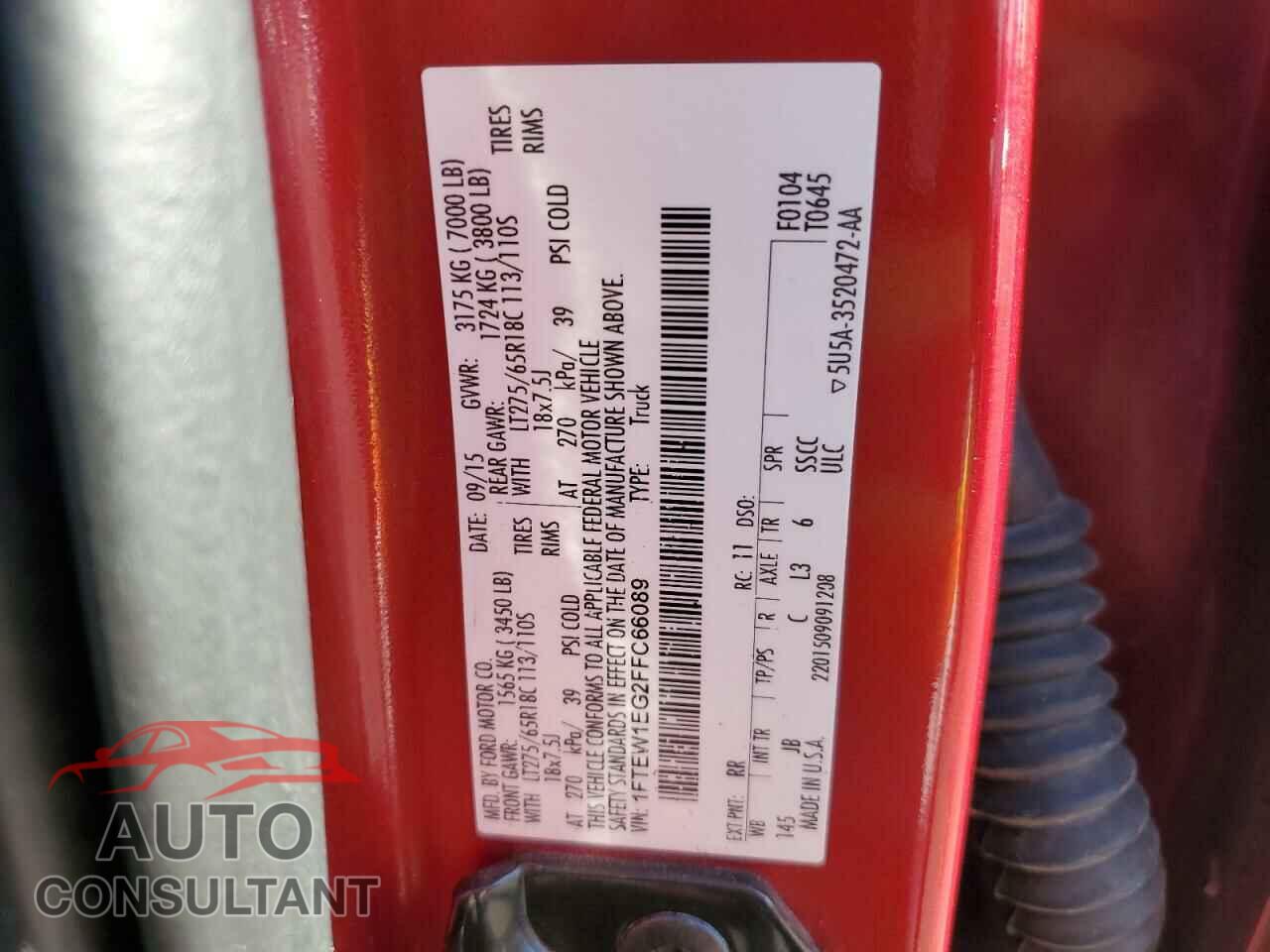 FORD F-150 2015 - 1FTEW1EG2FFC66089