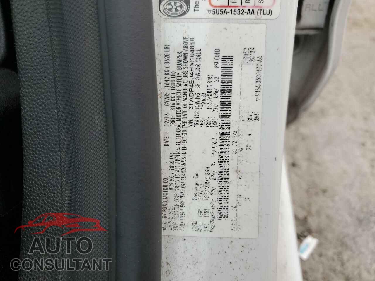 FORD FIESTA 2017 - 3FADP4EJ4HM104818