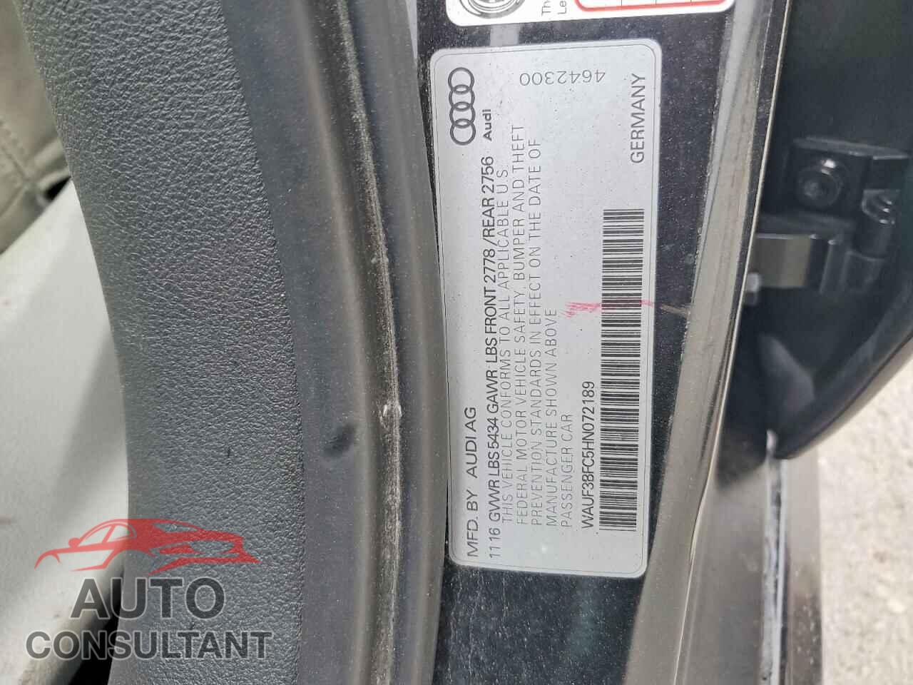 AUDI A6 2017 - WAUF3BFC5HN072189