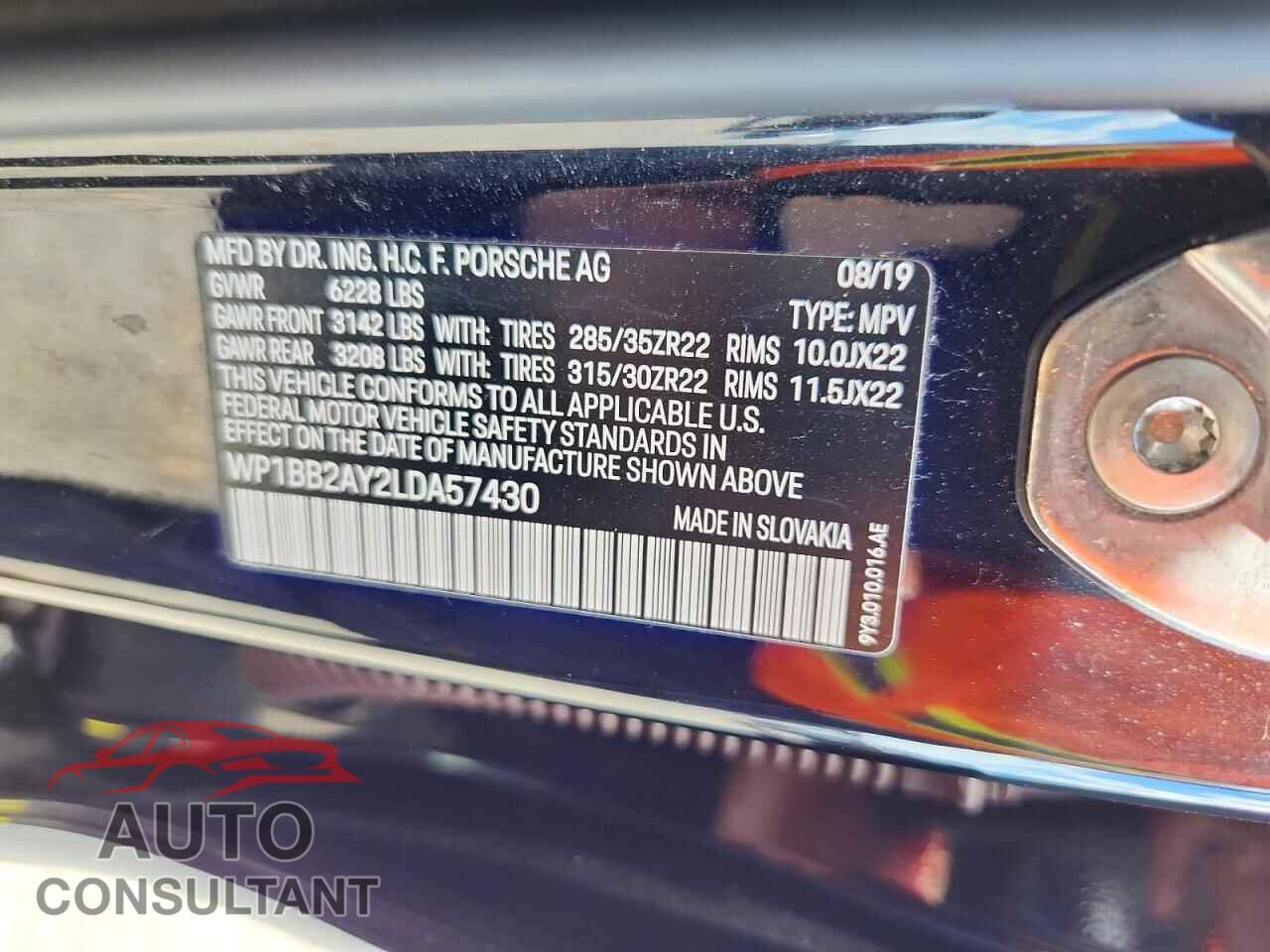 PORSCHE CAYENNE 2020 - WP1BB2AY2LDA57430