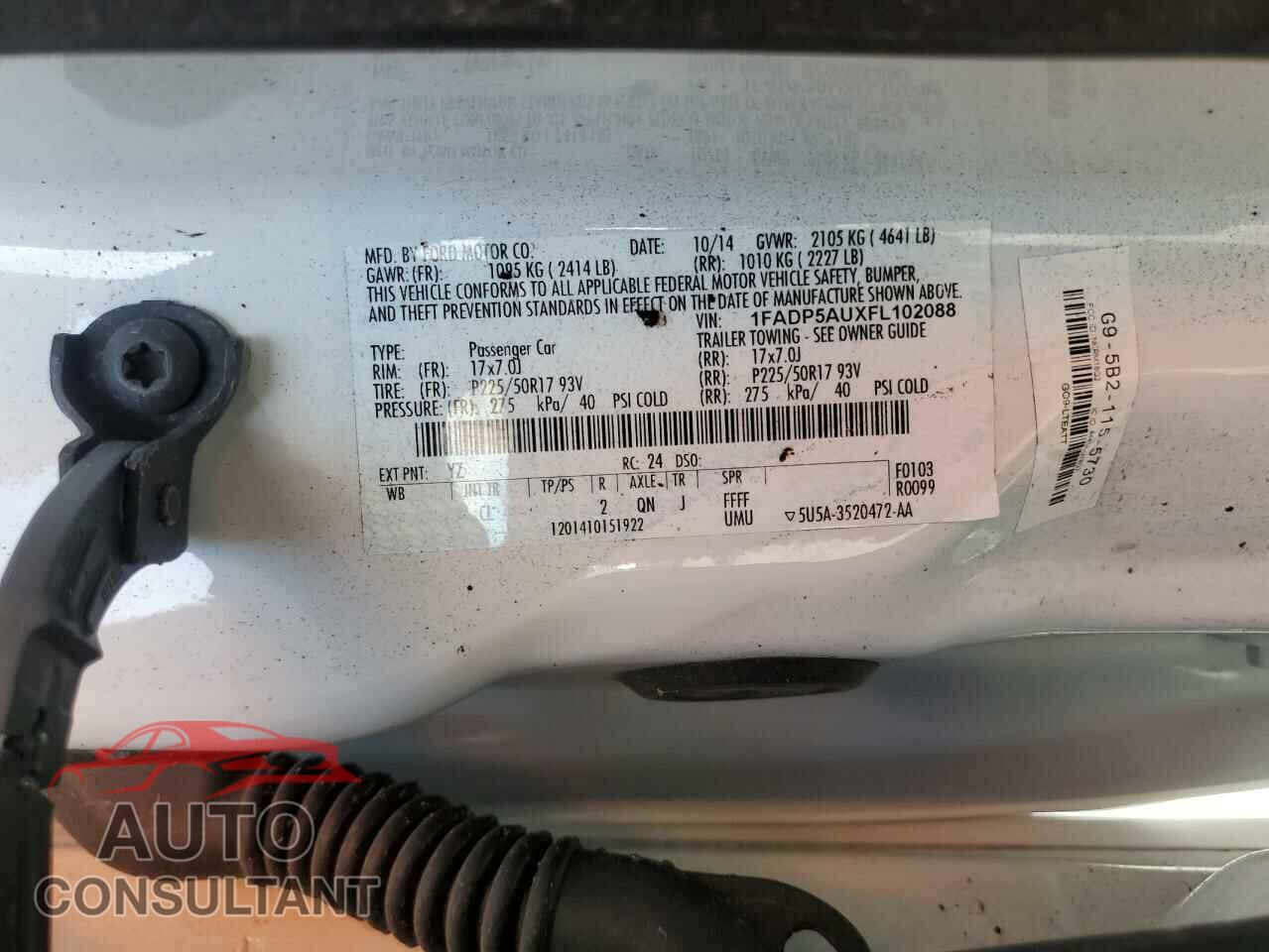 FORD CMAX 2015 - 1FADP5AUXFL102088