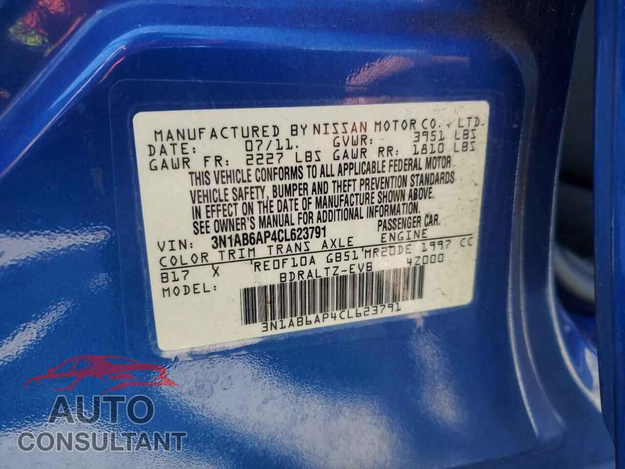 NISSAN SENTRA 2012 - 3N1AB6AP4CL623791