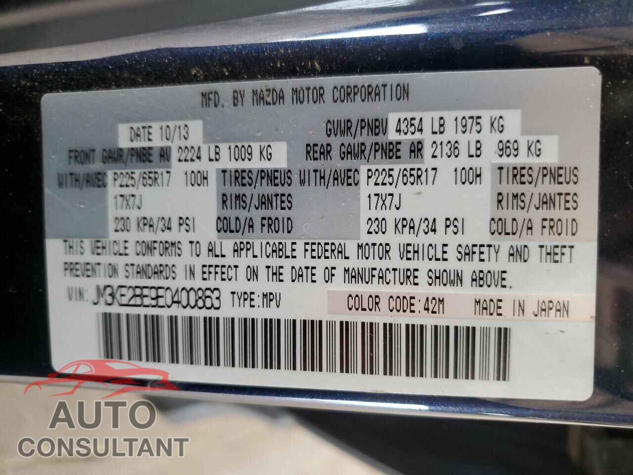 MAZDA CX-5 2014 - JM3KE2BE9E0400863