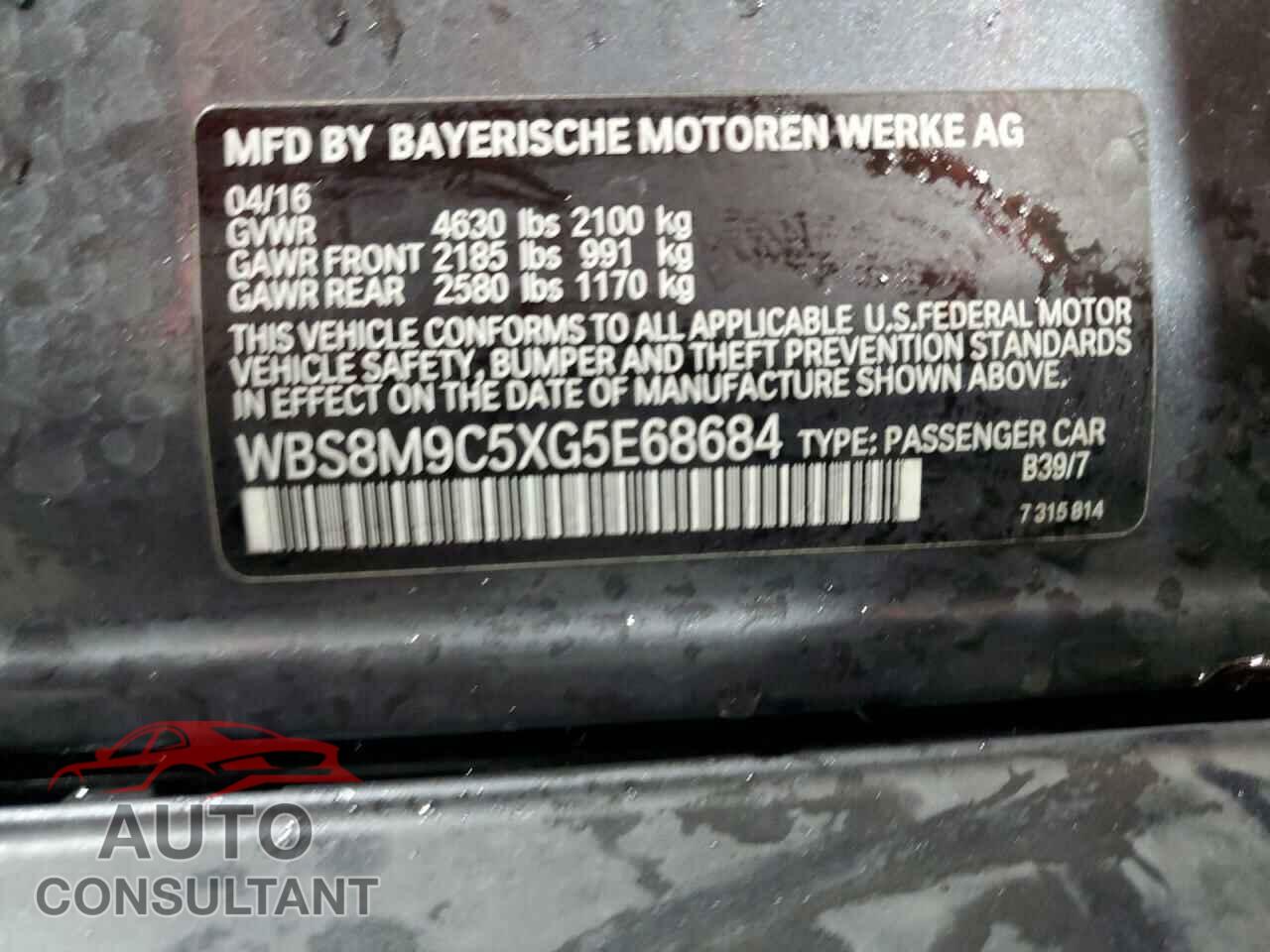 BMW M3 2016 - WBS8M9C5XG5E68684