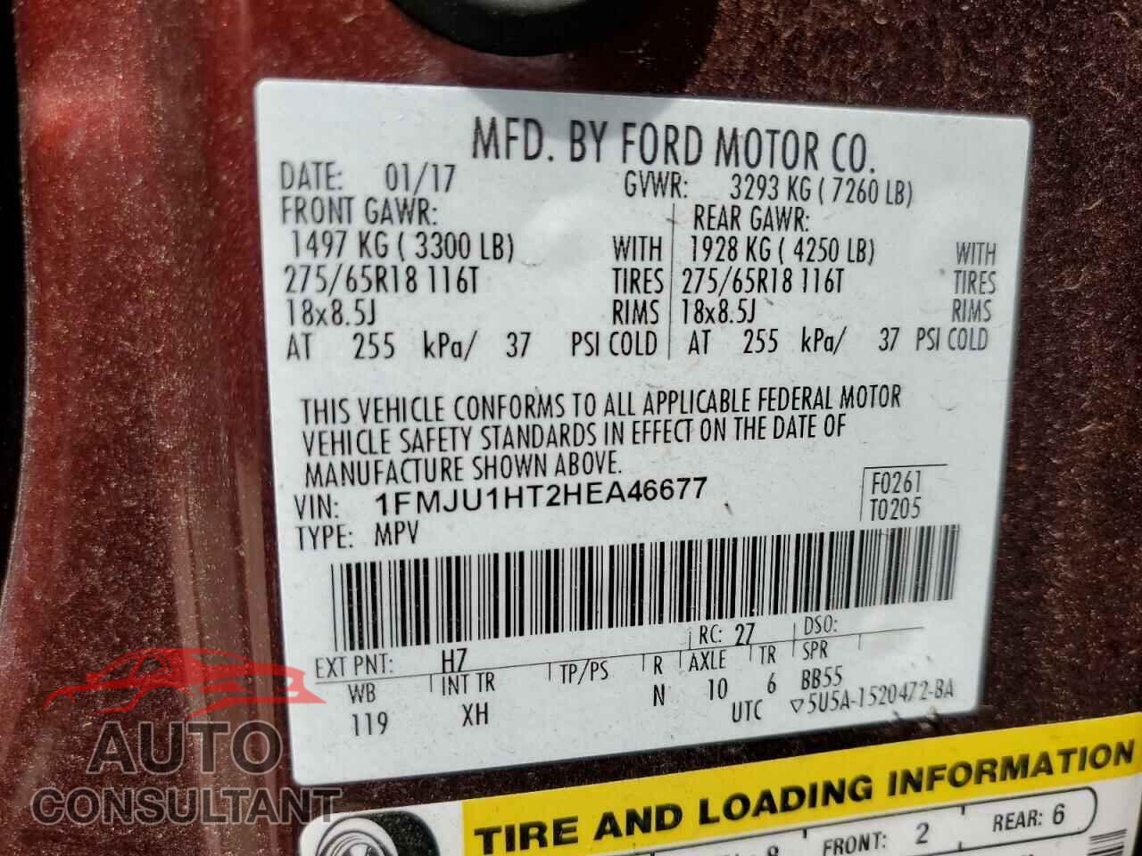 FORD EXPEDITION 2017 - 1FMJU1HT2HEA46677