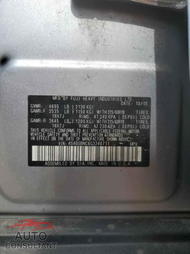 SUBARU OUTBACK 2016 - 4S4BSBNC6G3240711
