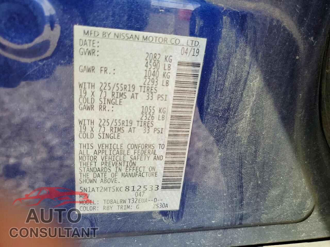 NISSAN ROGUE 2019 - 5N1AT2MT5KC812533