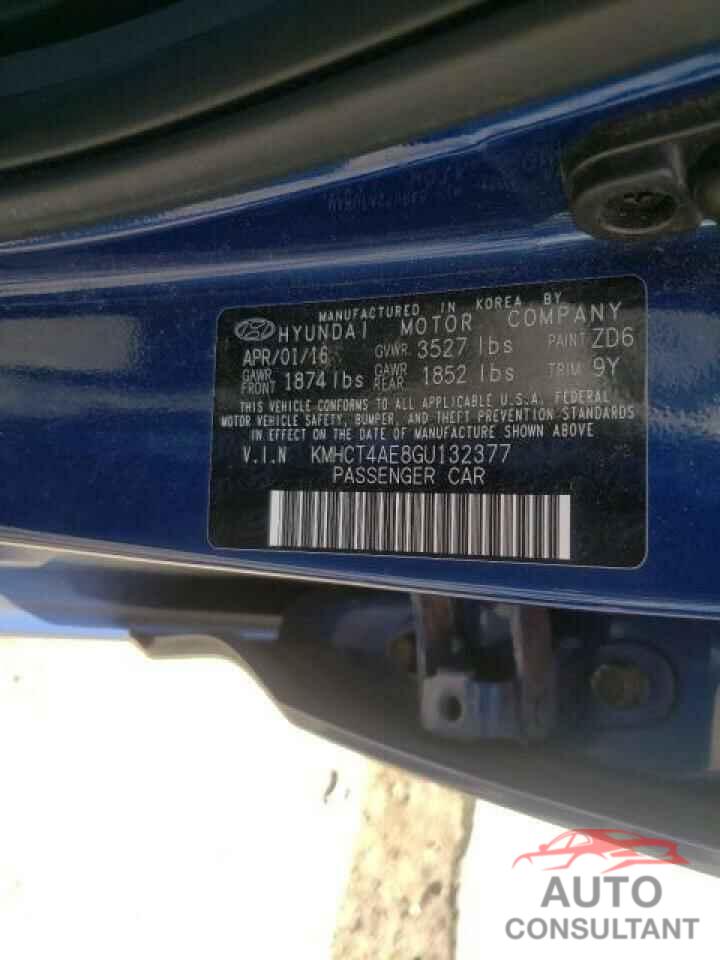 HYUNDAI ACCENT 2016 - KMHCT4AE8GU132377