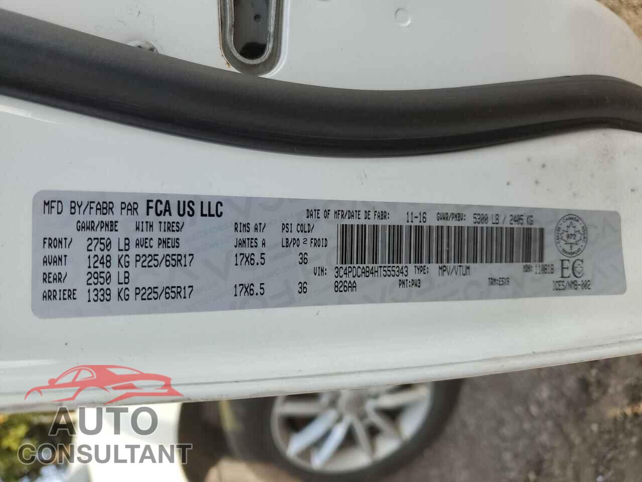 DODGE JOURNEY 2017 - 3C4PDCAB4HT555343