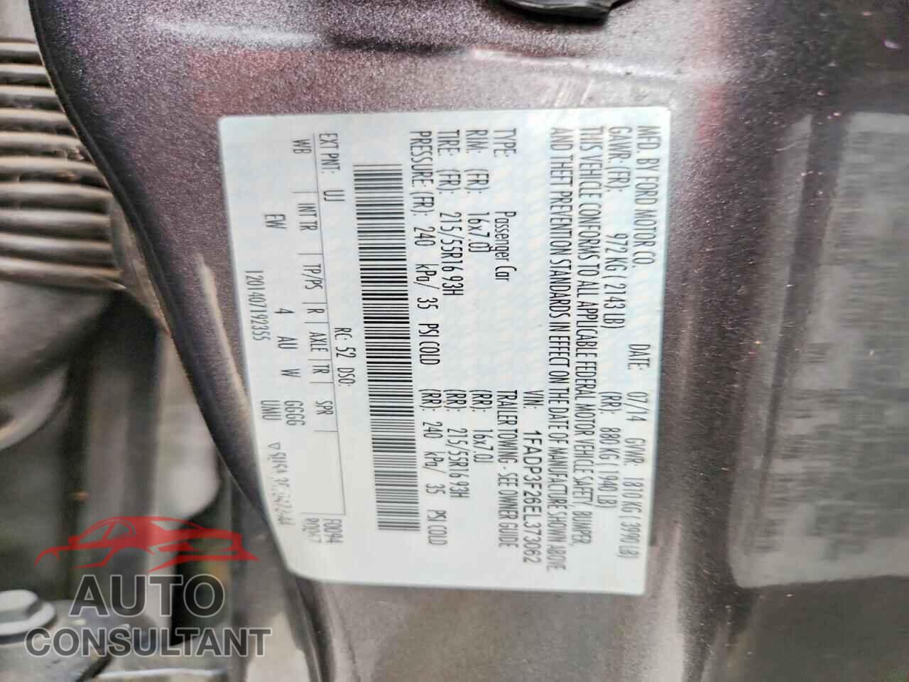 FORD FOCUS 2014 - 1FADP3F26EL373062