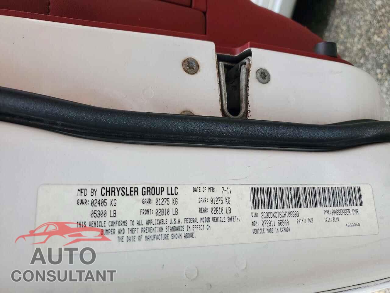 DODGE CHARGER 2012 - 2C3CDXCT6CH106909