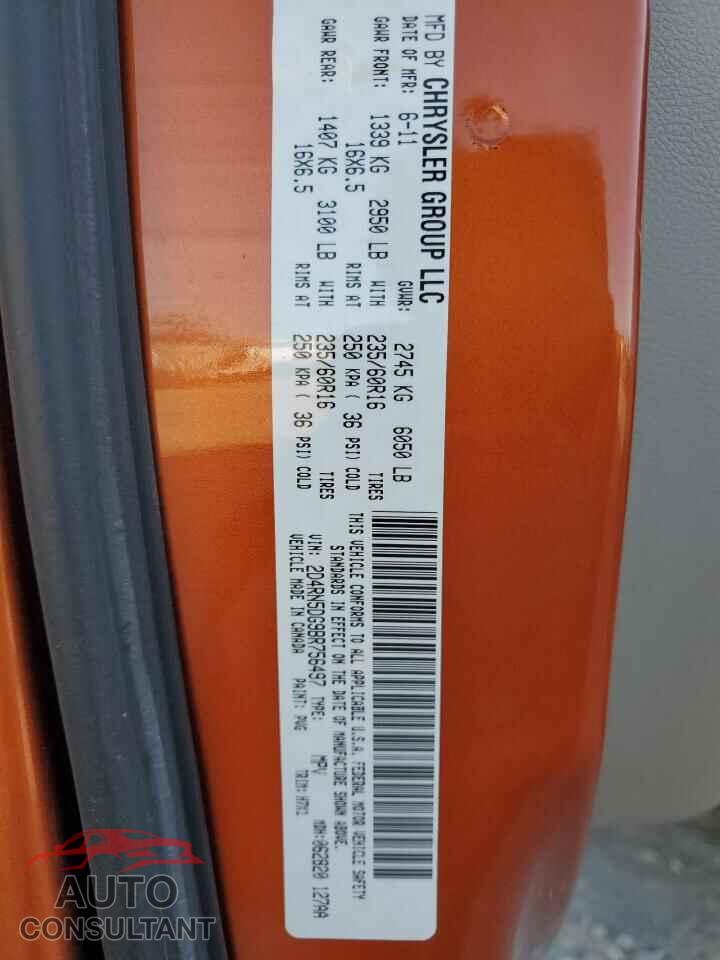 DODGE CARAVAN 2011 - 2D4RN5DG9BR756497