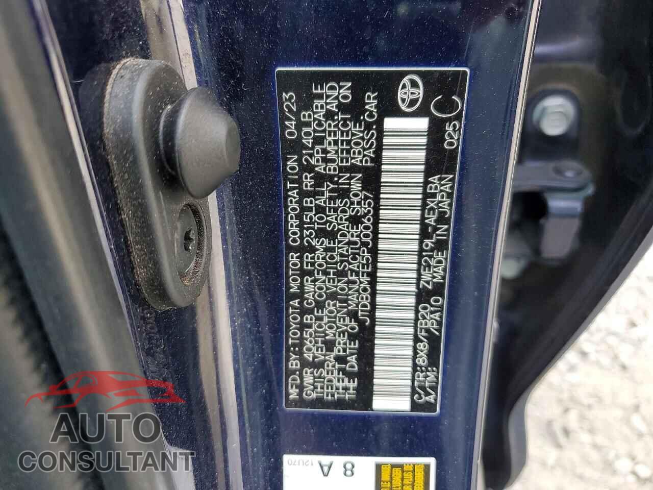 TOYOTA COROLLA 2023 - JTDBCMFE5PJ006357