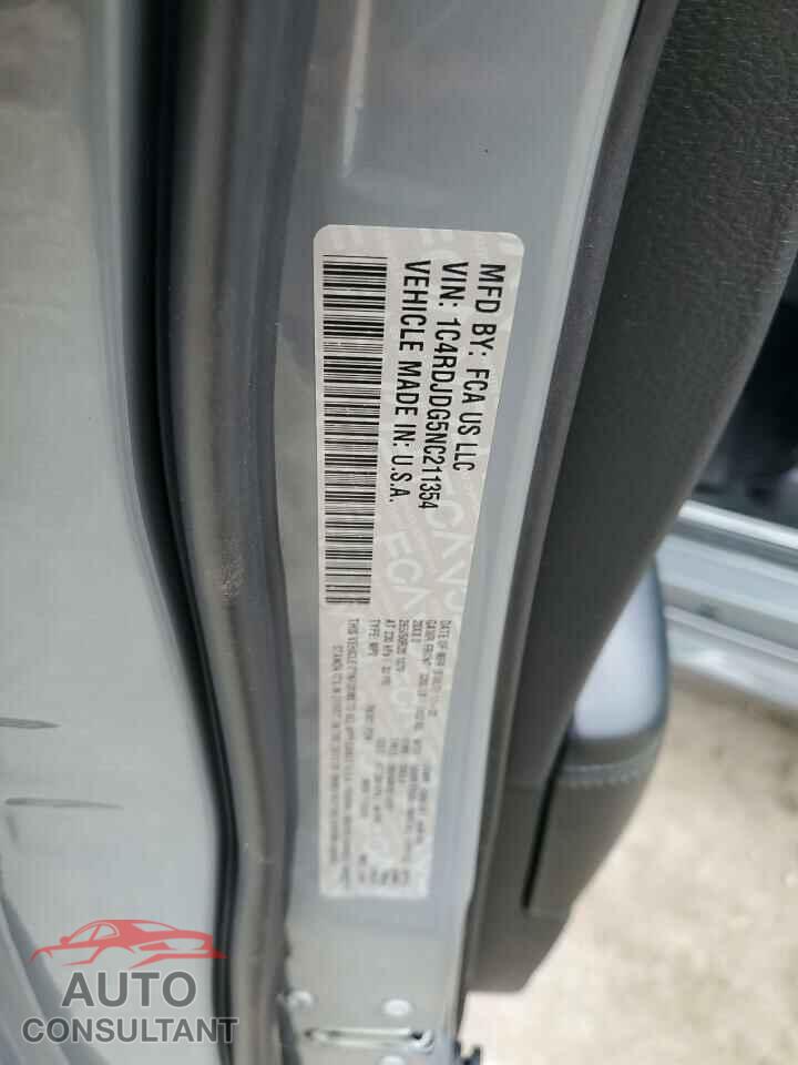 DODGE DURANGO 2022 - 1C4RDJDG5NC211354