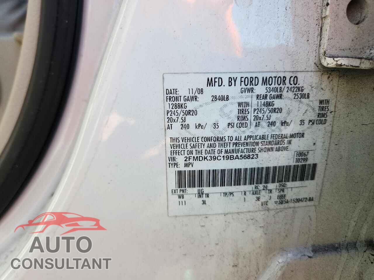 FORD EDGE 2009 - 2FMDK39C19BA56823