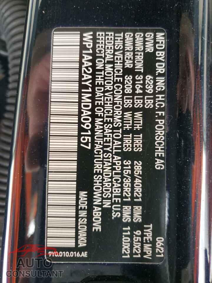 PORSCHE CAYENNE 2021 - WP1AA2AY1MDA09157