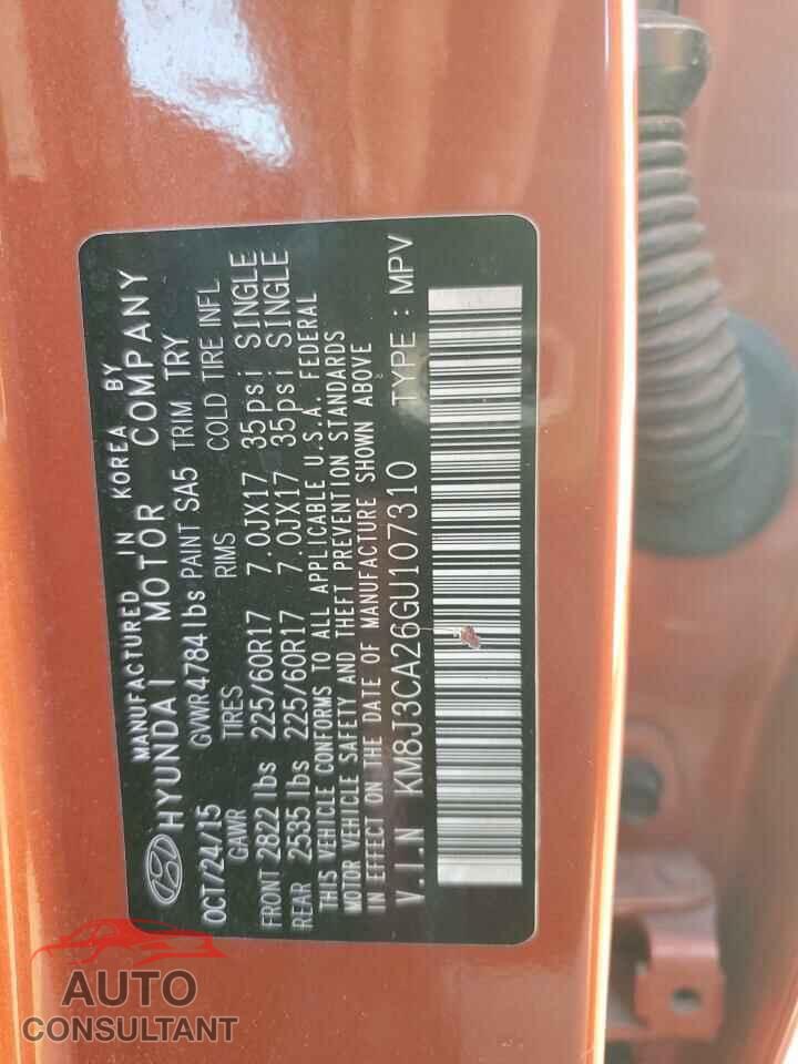 HYUNDAI TUCSON 2016 - KM8J3CA26GU107310