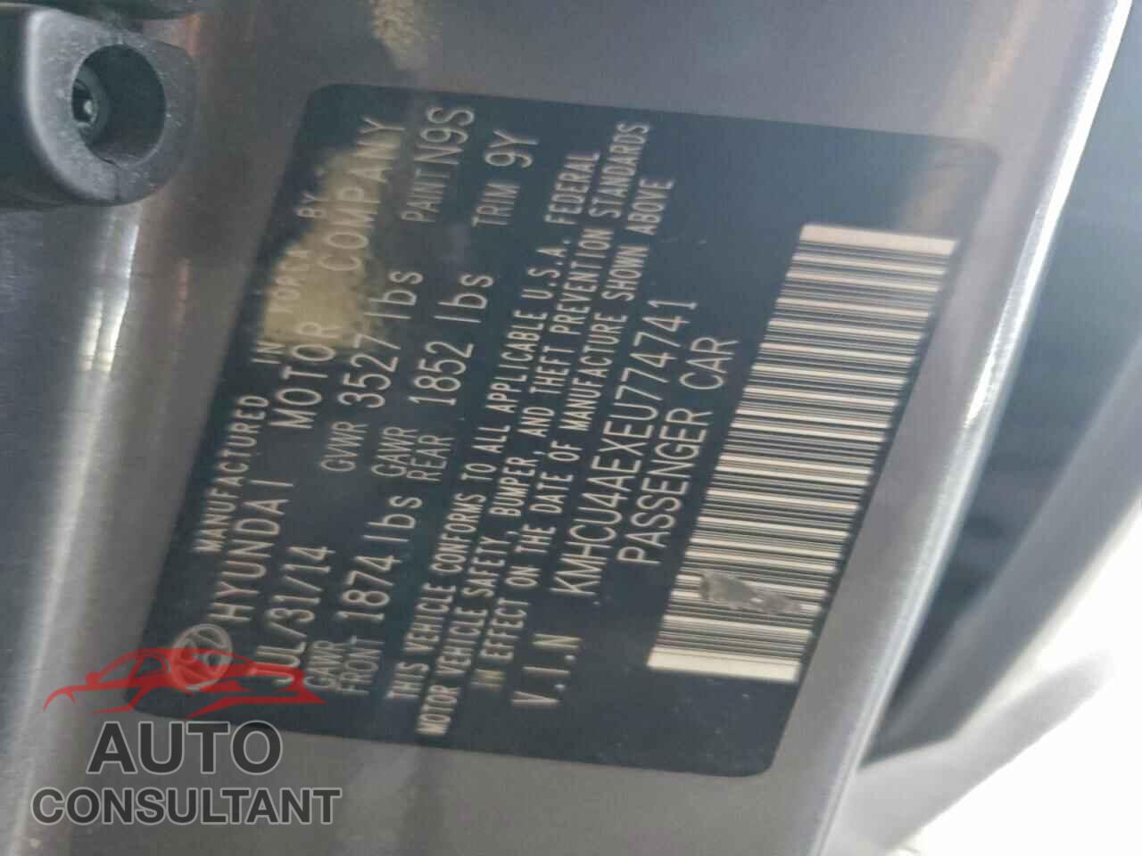 HYUNDAI ACCENT 2014 - KMHCU4AEXEU774741
