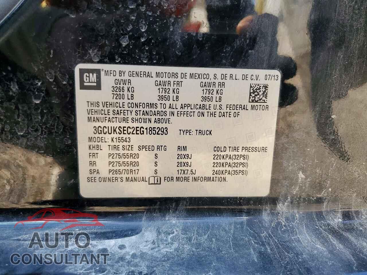 CHEVROLET SILVERADO 2014 - 3GCUKSEC2EG185293