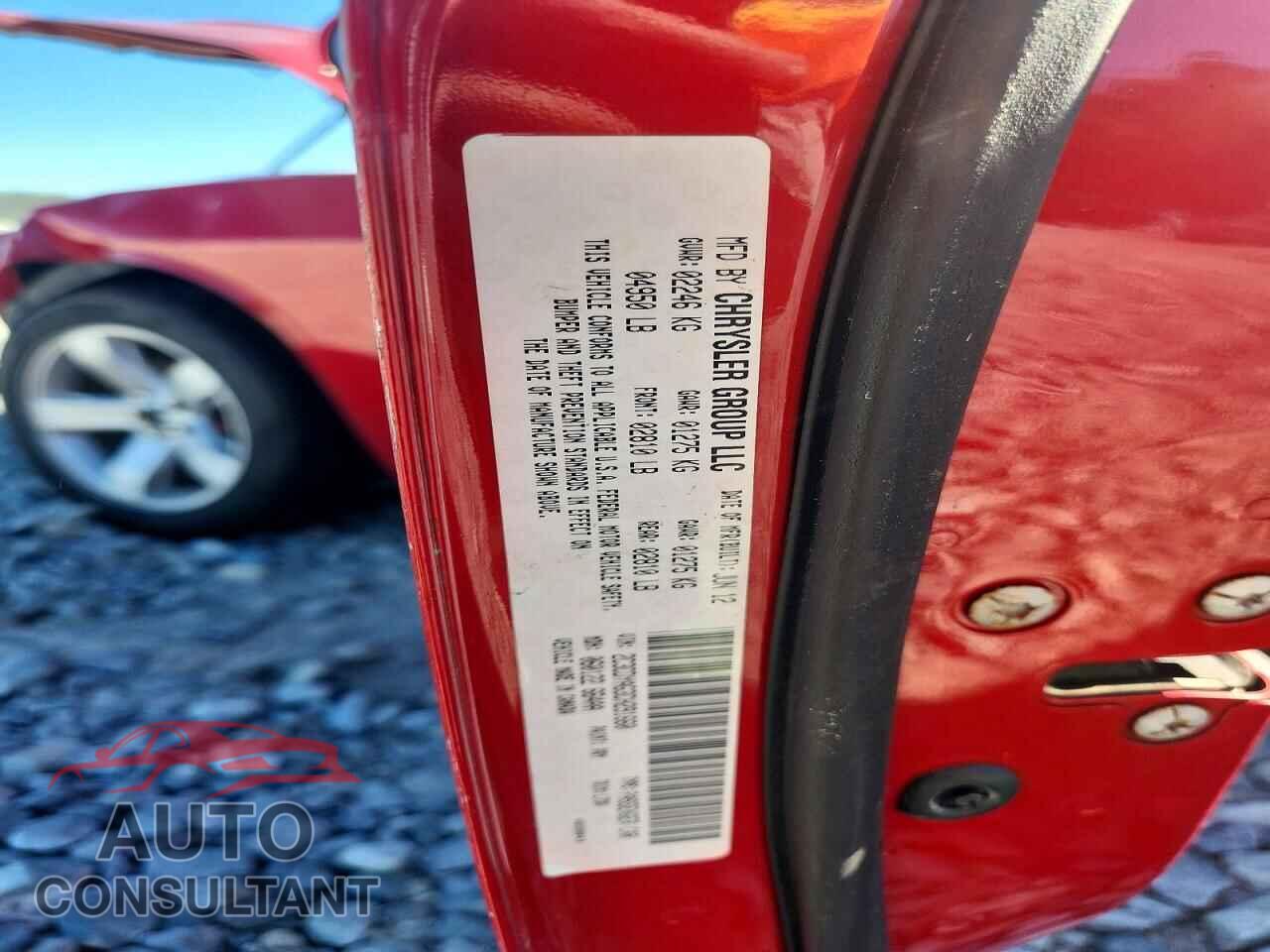 DODGE CHALLENGER 2012 - 2C3CDYAG3CH291660
