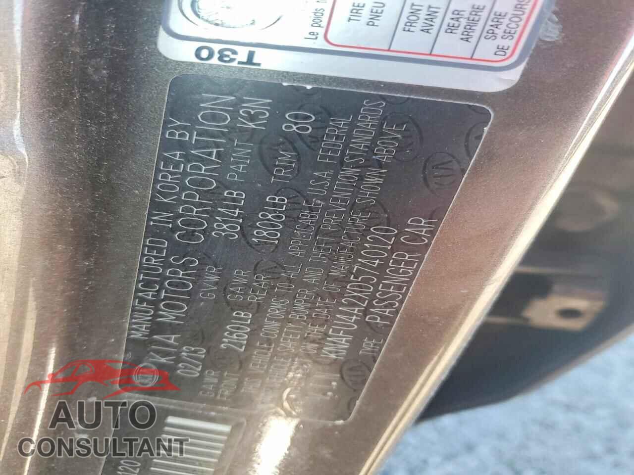 KIA FORTE 2013 - KNAFU4A2XD5740120