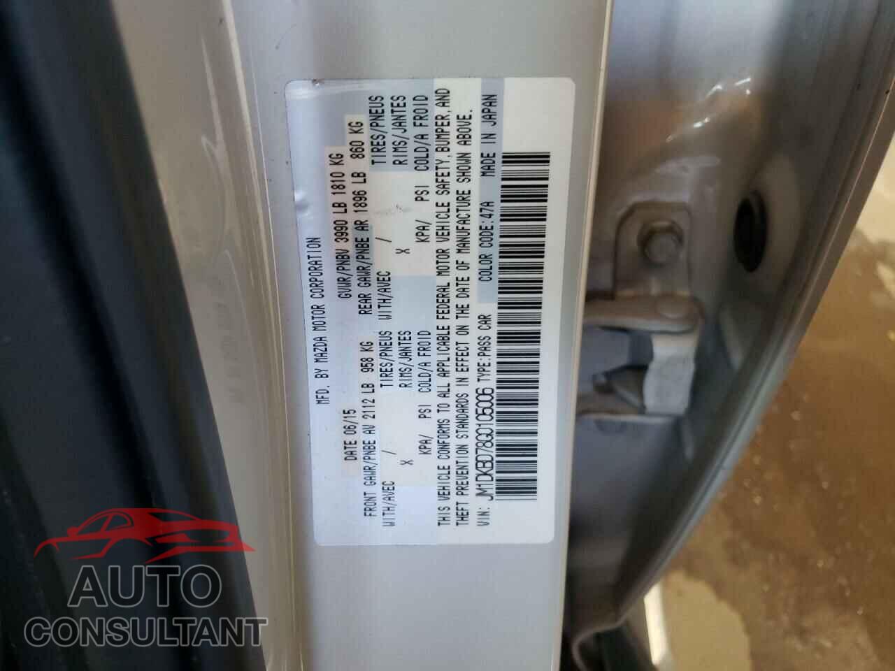 MAZDA CX-3 2016 - JM1DKBD78G0105006