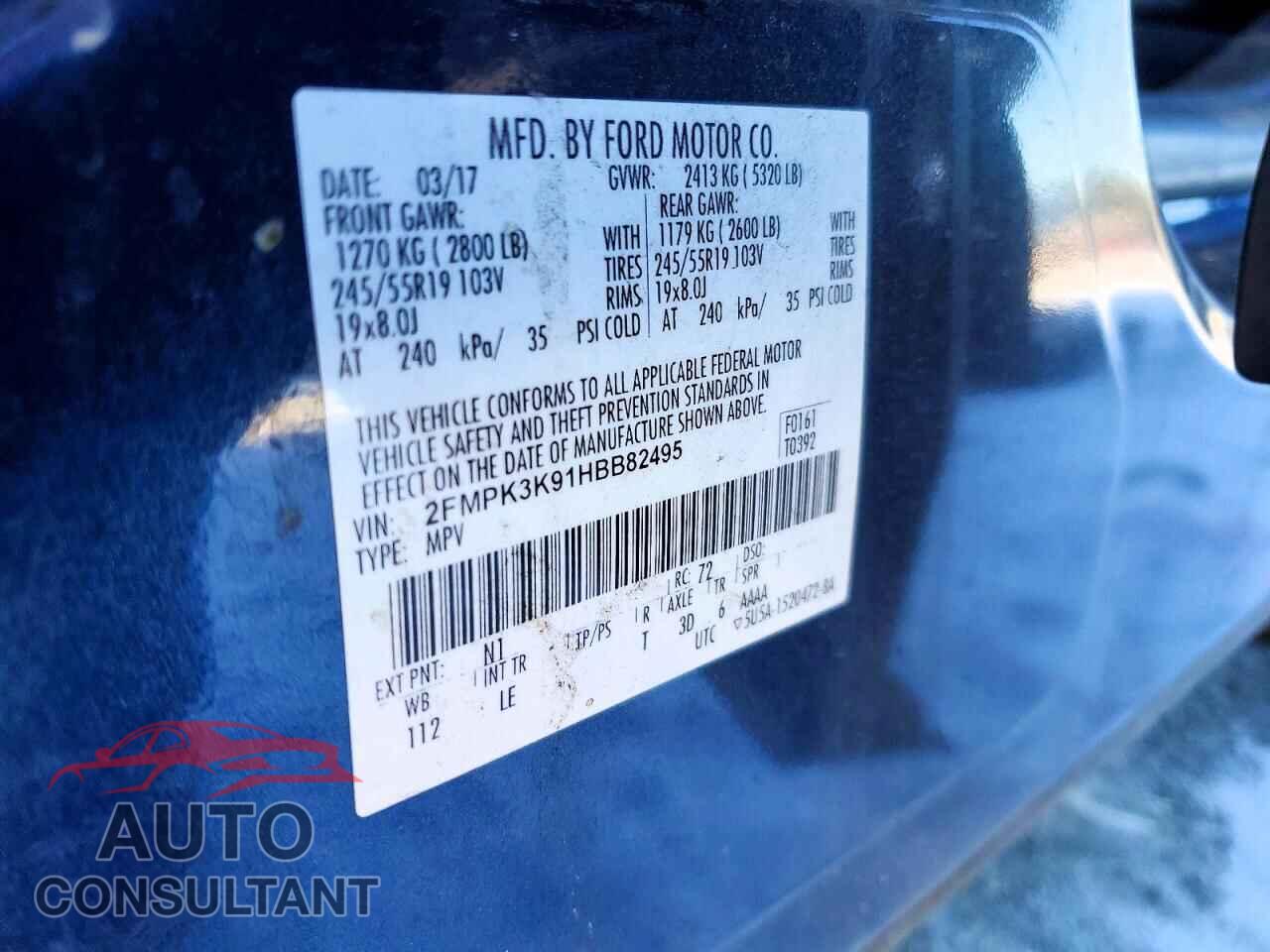 FORD EDGE 2017 - 2FMPK3K91HBB82495