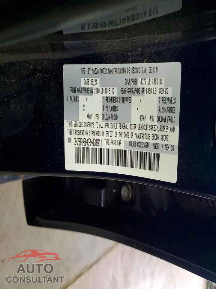 MAZDA 3 SELECT S 2024 - 3MZBPABM0RM431911
