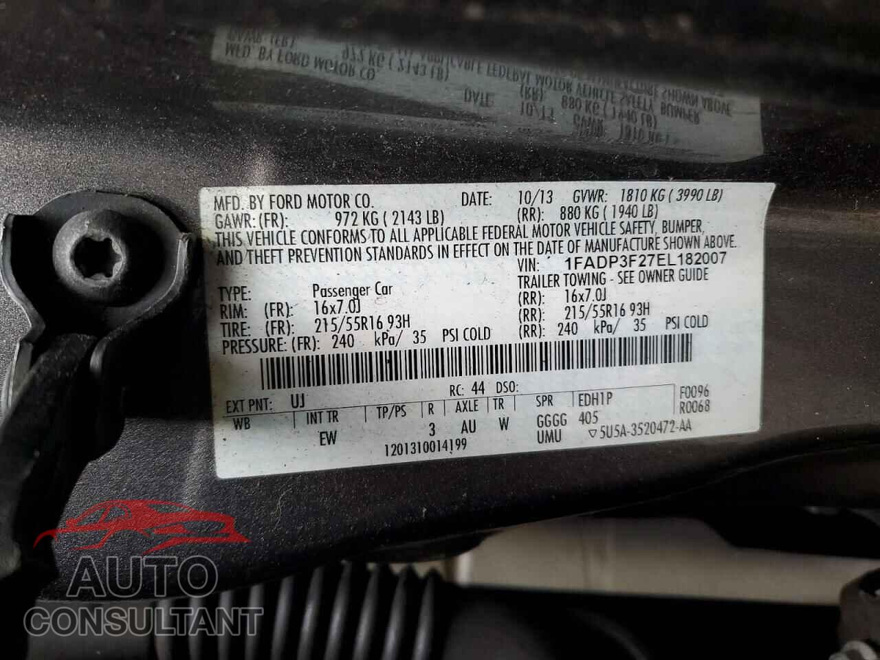 FORD FOCUS 2014 - 1FADP3F27EL182007