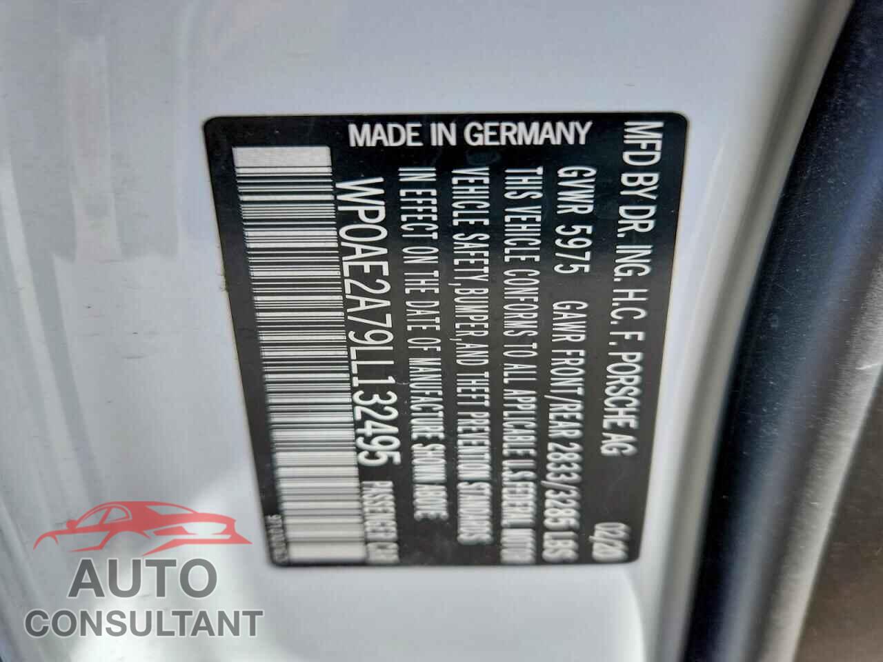 PORSCHE PANAMERA 2020 - WP0AE2A79LL132495