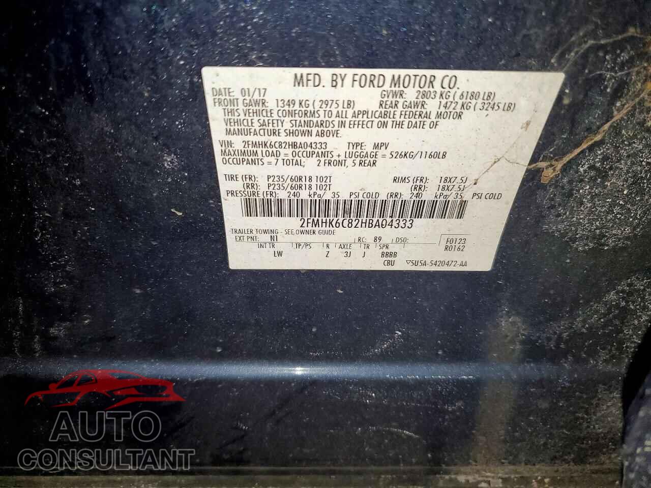 FORD FLEX 2017 - 2FMHK6C82HBA04333