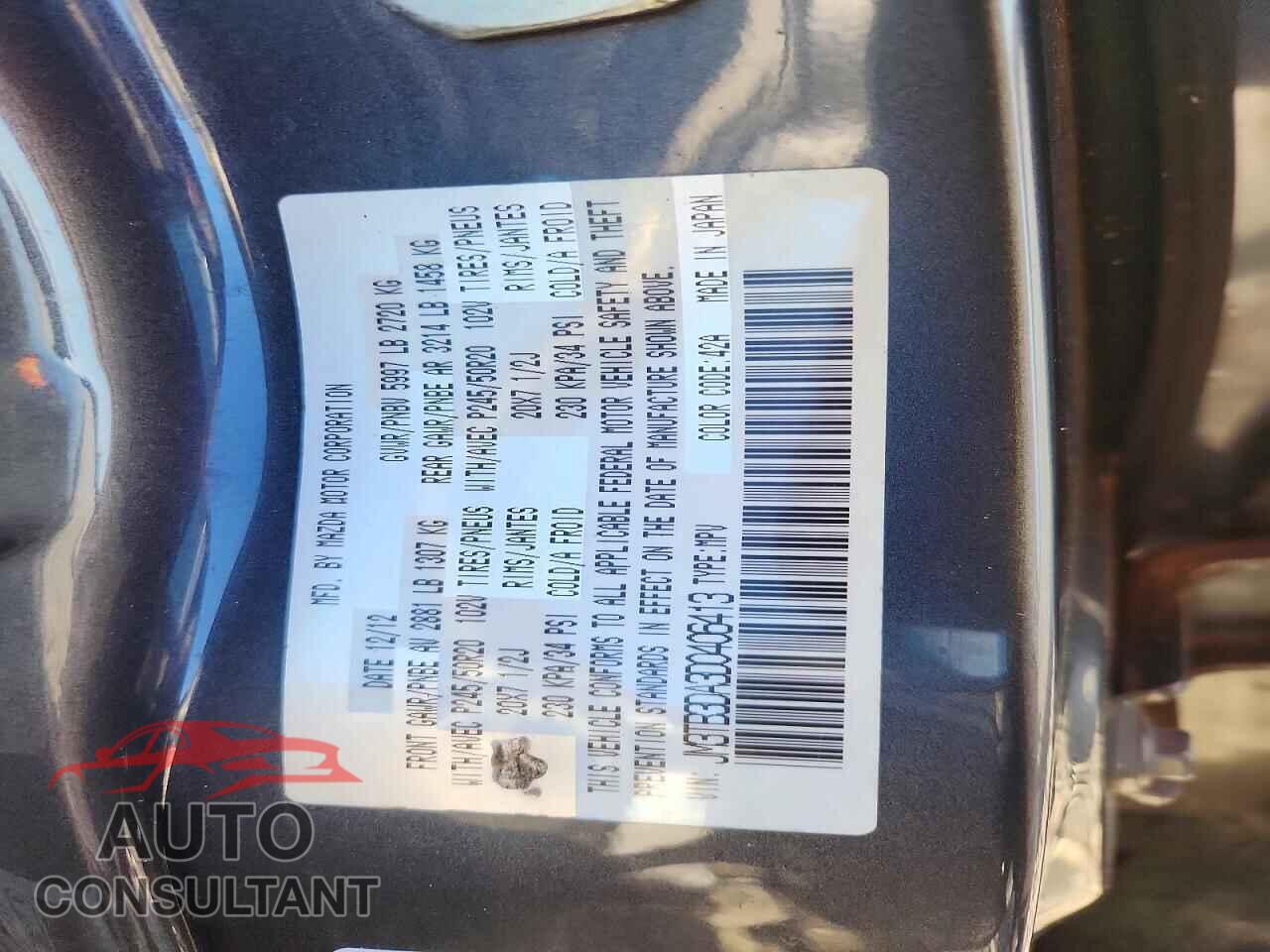 MAZDA CX-9 2013 - JM3TB3DA3D0406413