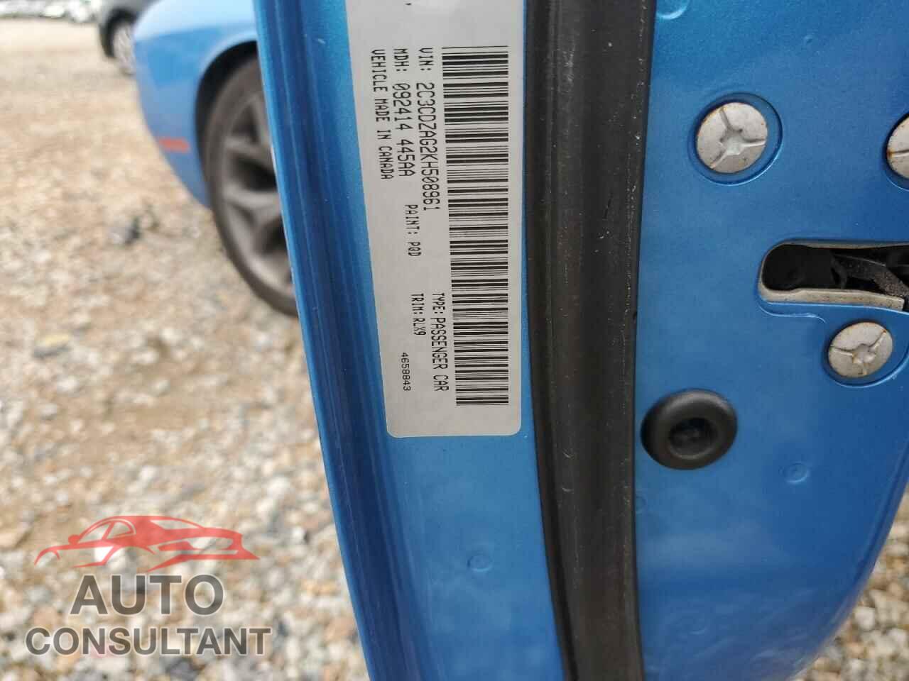 DODGE CHALLENGER 2019 - 2C3CDZAG2KH508961