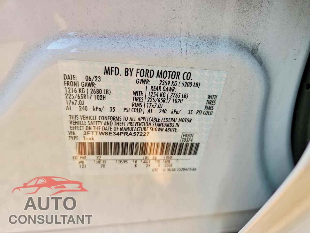 FORD MAVERICK 2023 - 3FTTW8E34PRA57227