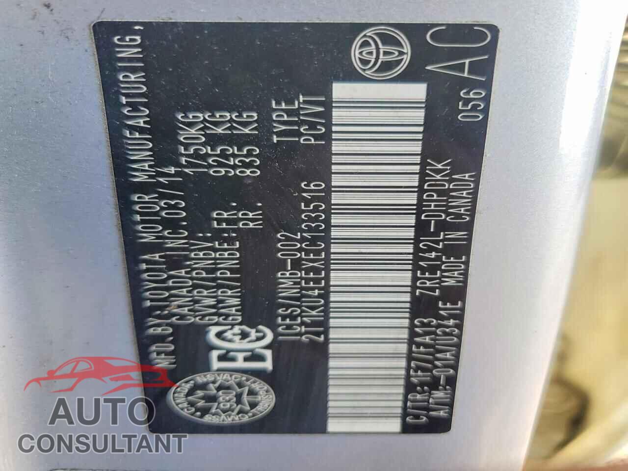 TOYOTA MATRIX 2014 - 2T1KU4EEXEC133516