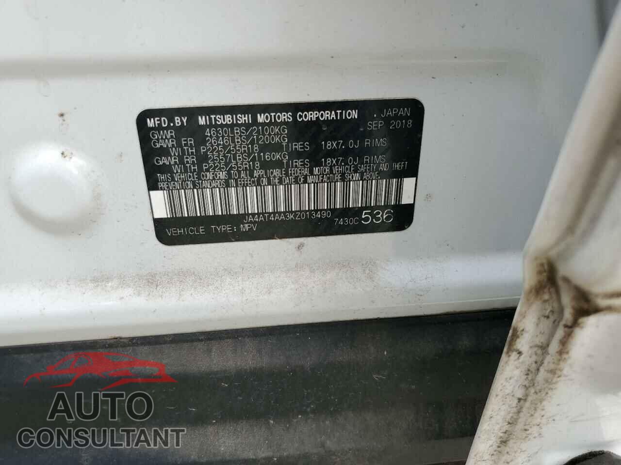 MITSUBISHI ECLIPSE 2019 - JA4AT4AA3KZ013490