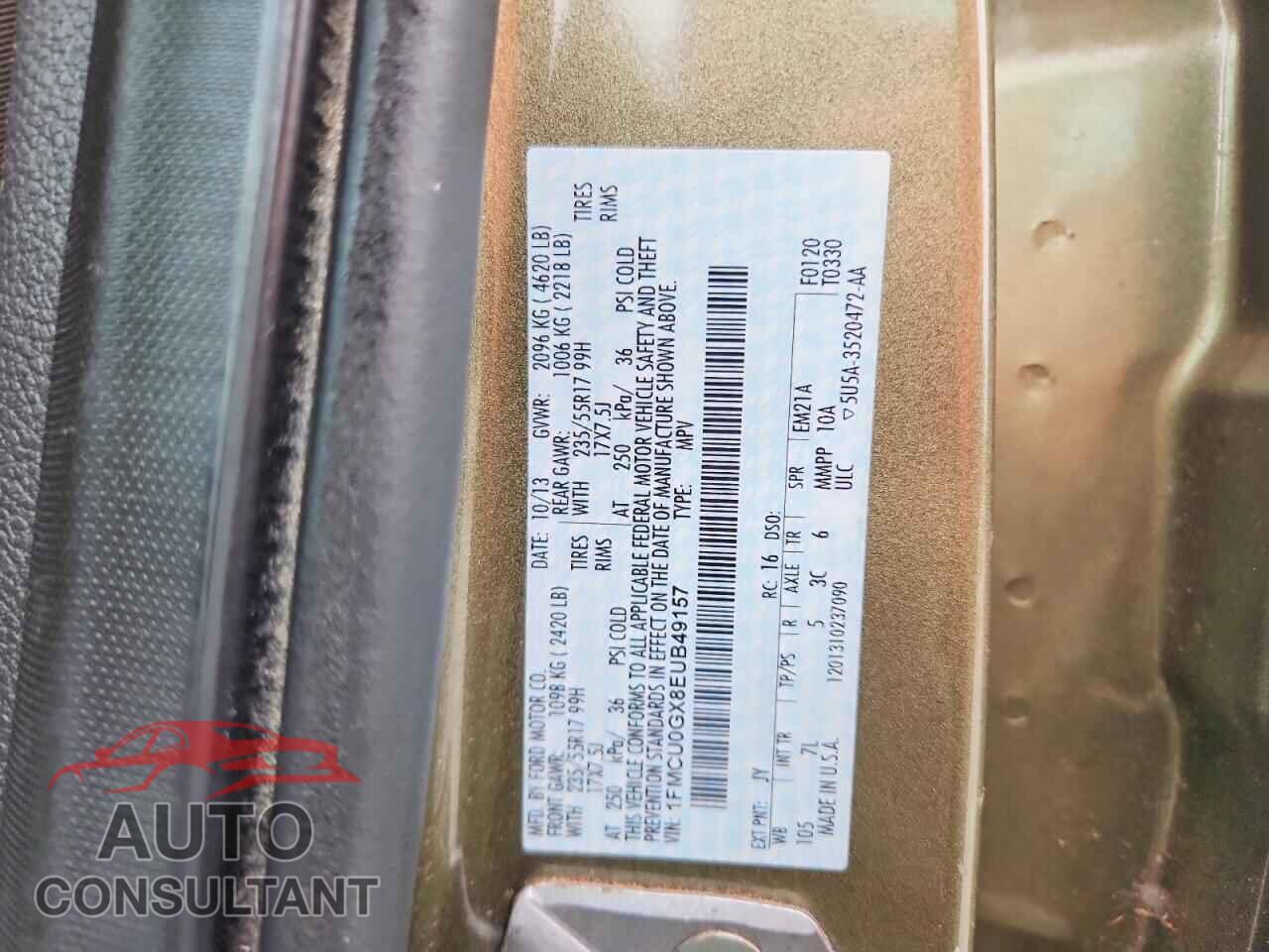 FORD ESCAPE 2014 - 1FMCU0GX8EUB49157