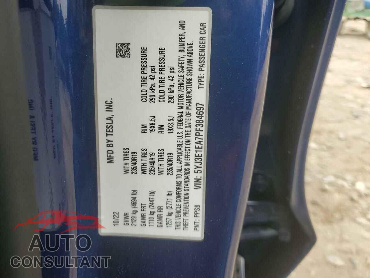 TESLA MODEL 3 2023 - 5YJ3E1EA7PF384697
