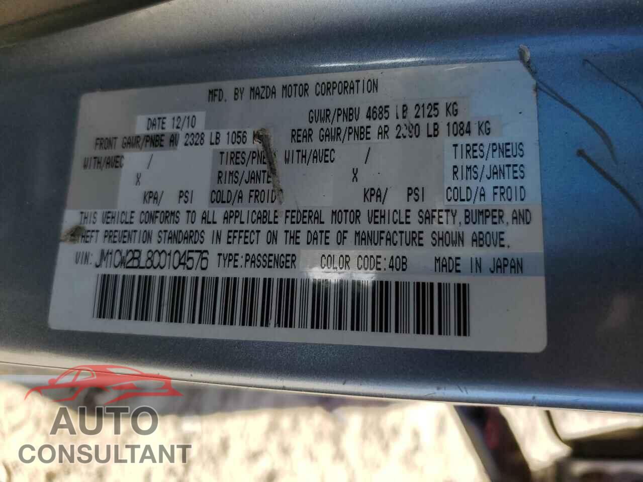MAZDA 5 2012 - JM1CW2BL8C0104576