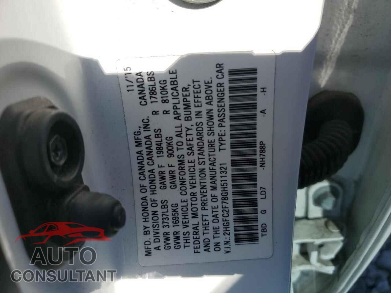 HONDA CIVIC 2016 - 2HGFC2F78GH511321