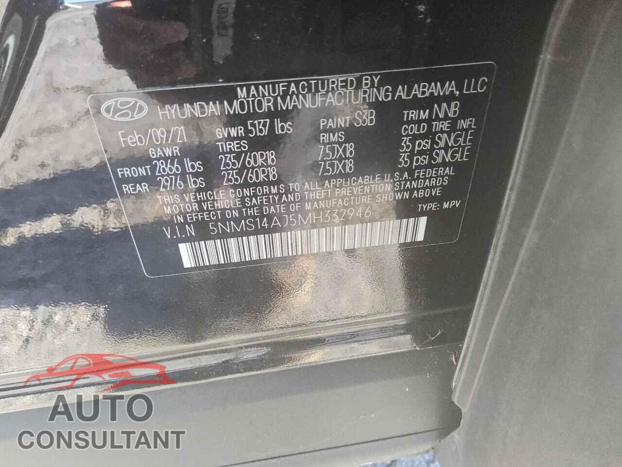 HYUNDAI SANTA FE 2021 - 5NMS14AJ5MH332946