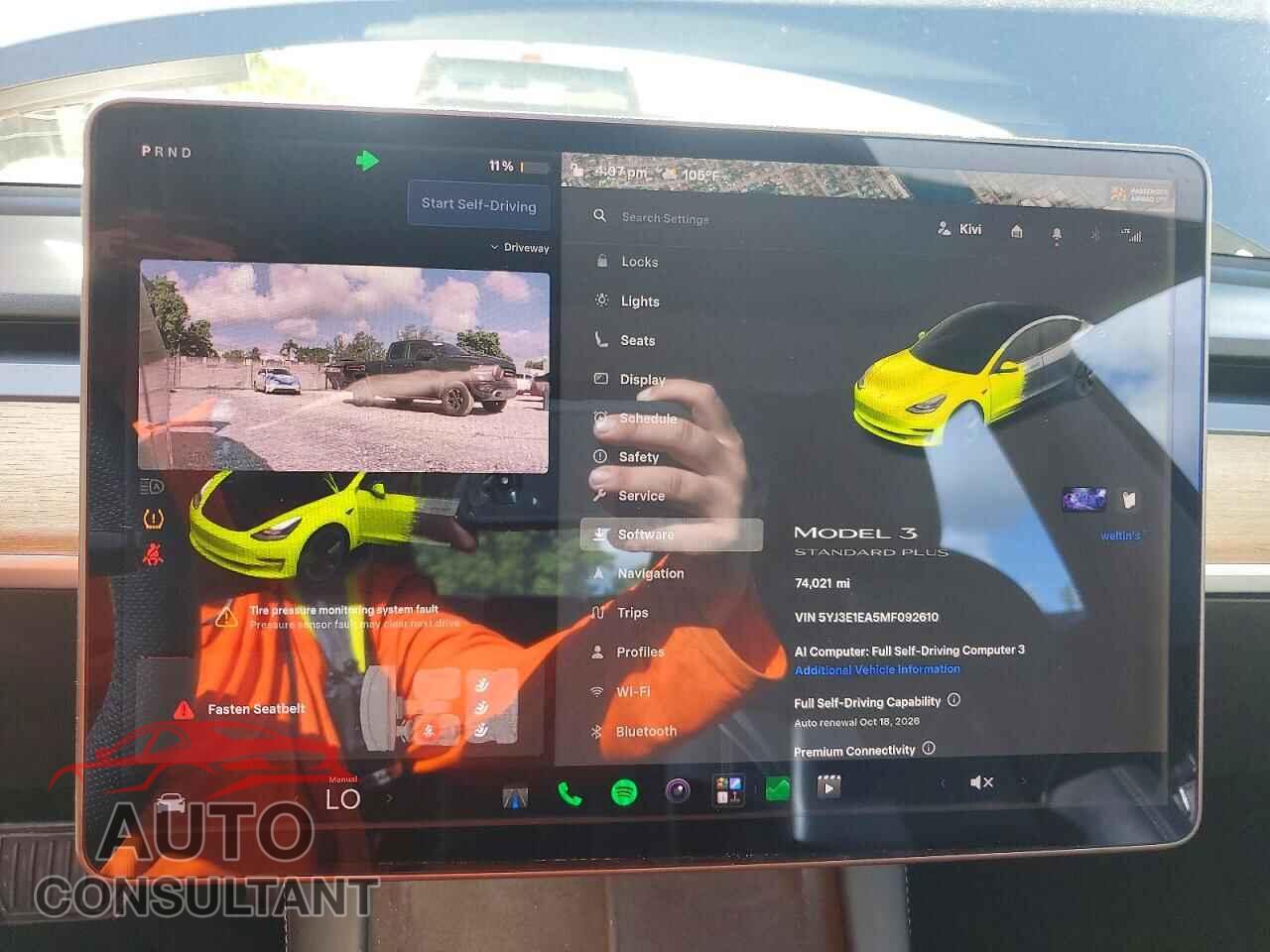 TESLA MODEL 3 2021 - 5YJ3E1EA5MF092610