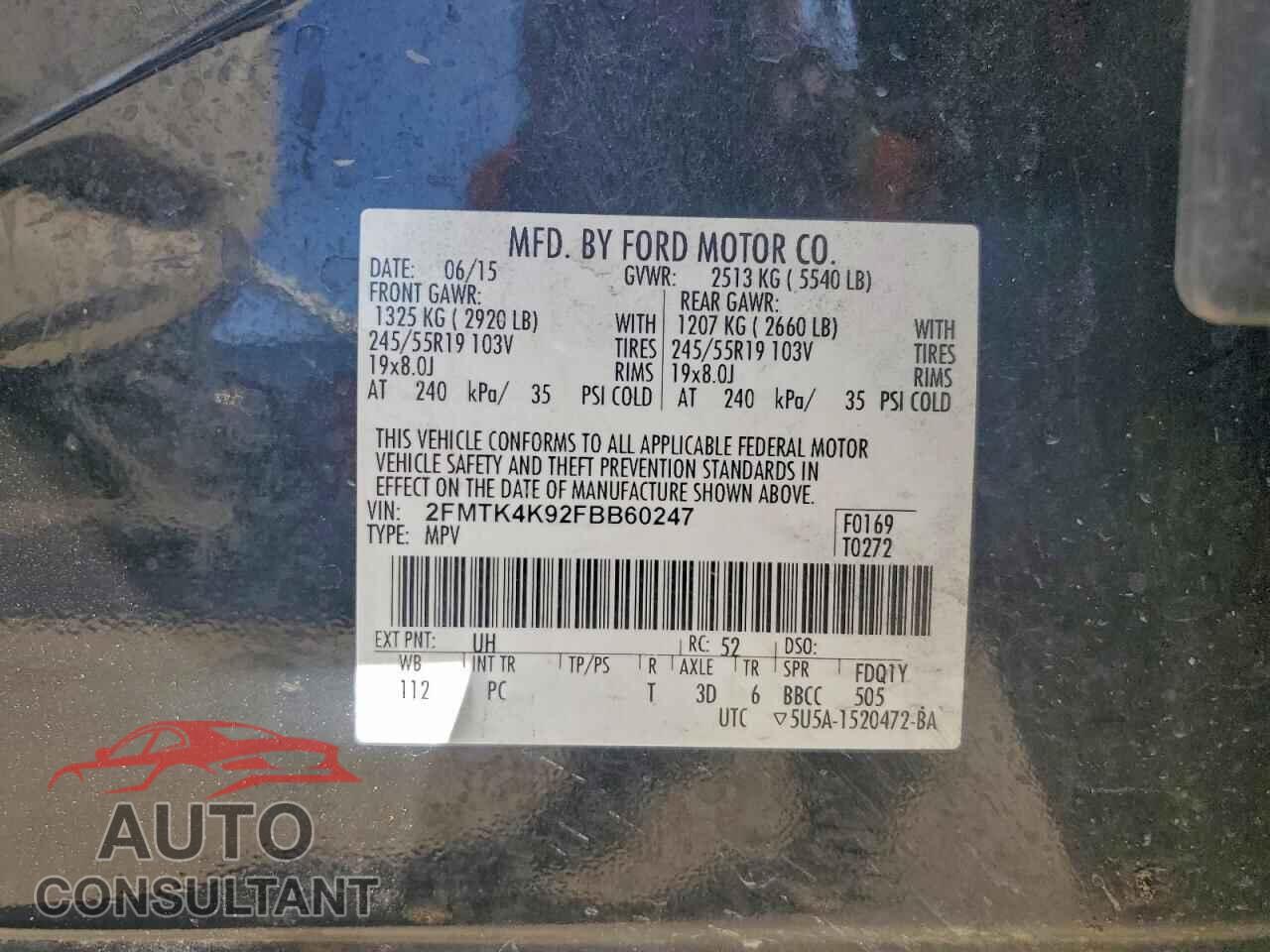 FORD EDGE 2015 - 2FMTK4K92FBB60247