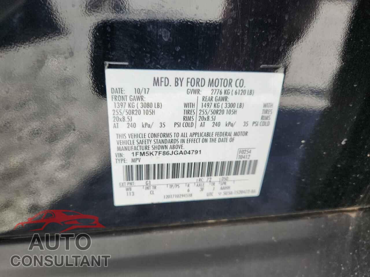 FORD EXPLORER 2018 - 1FM5K7F86JGA04791