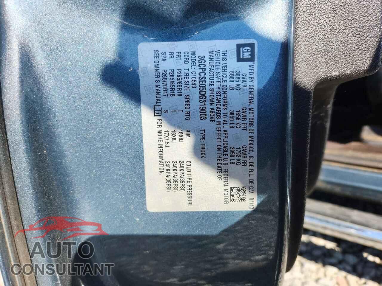 CHEVROLET SILVERADO 2013 - 3GCPCSE05DG319003