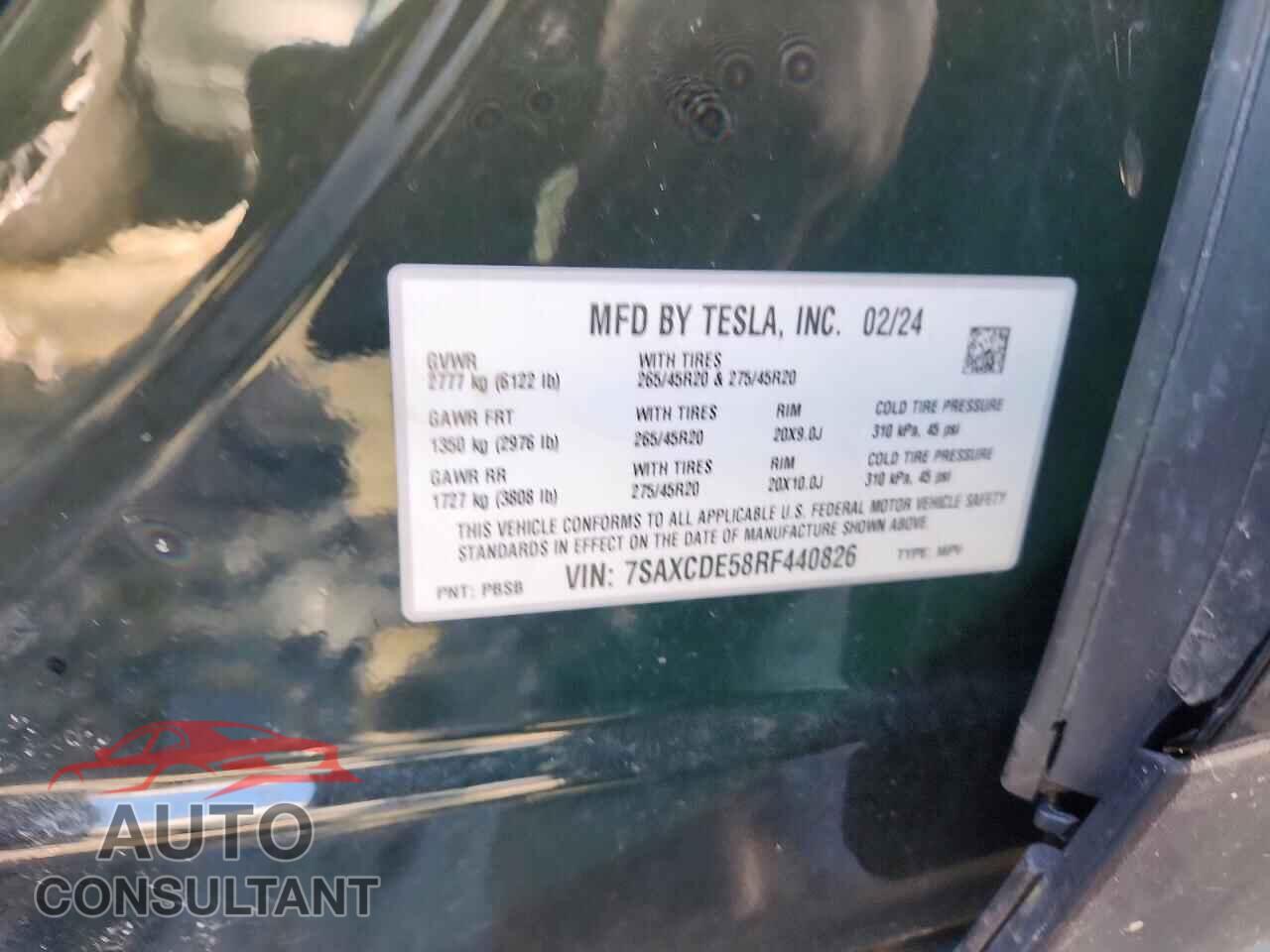TESLA MODEL X 2024 - 7SAXCDE58RF440826
